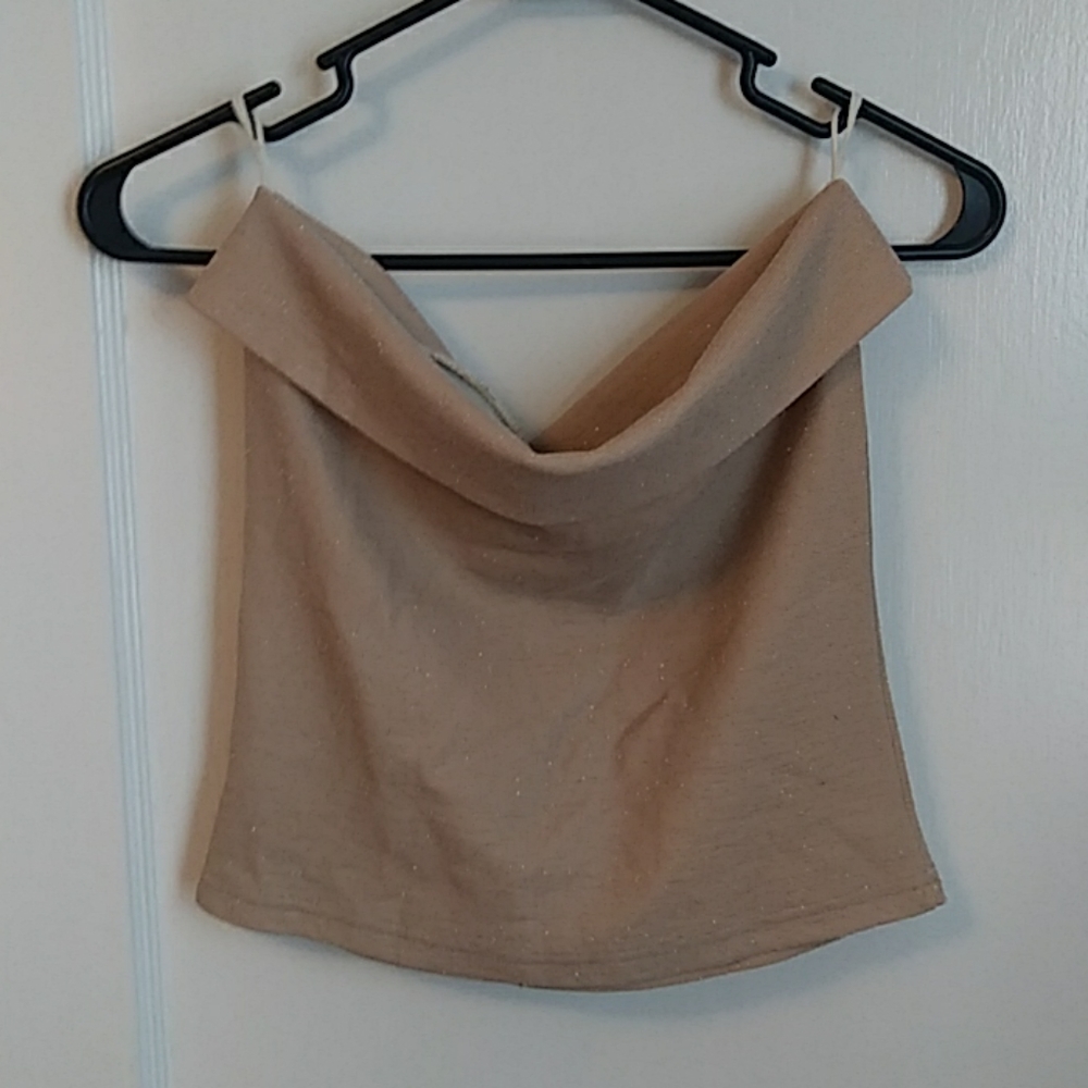 Gold glitter tube top
